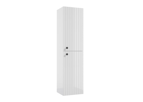 Hochschrank - für Badezimmer - Rietti C35 - Weiß Hochglanz - Eiche