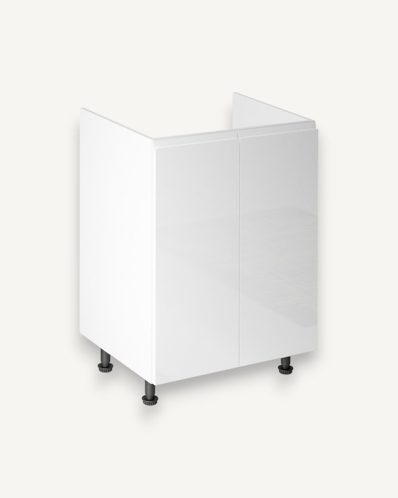 Spülenschrank 60 cm – Velmora D60Z Weiß/Hochglanz