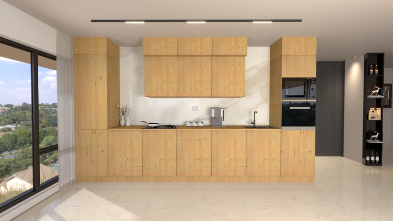 Nexa Küchenzeile KÜ04-L – Woodline – 420 cm – Modernes Küchensystem mit durchdachter Stauraumlösung