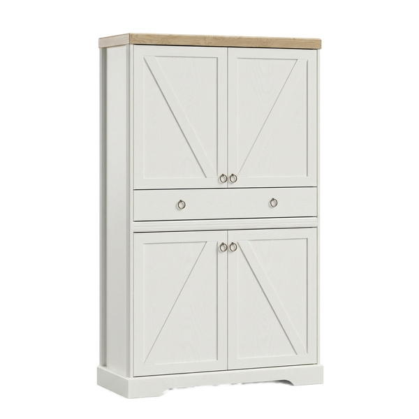 Bellmont Sideboard mit 4 Türen und 1 Schublade – Opalweiß / Cremona Eiche