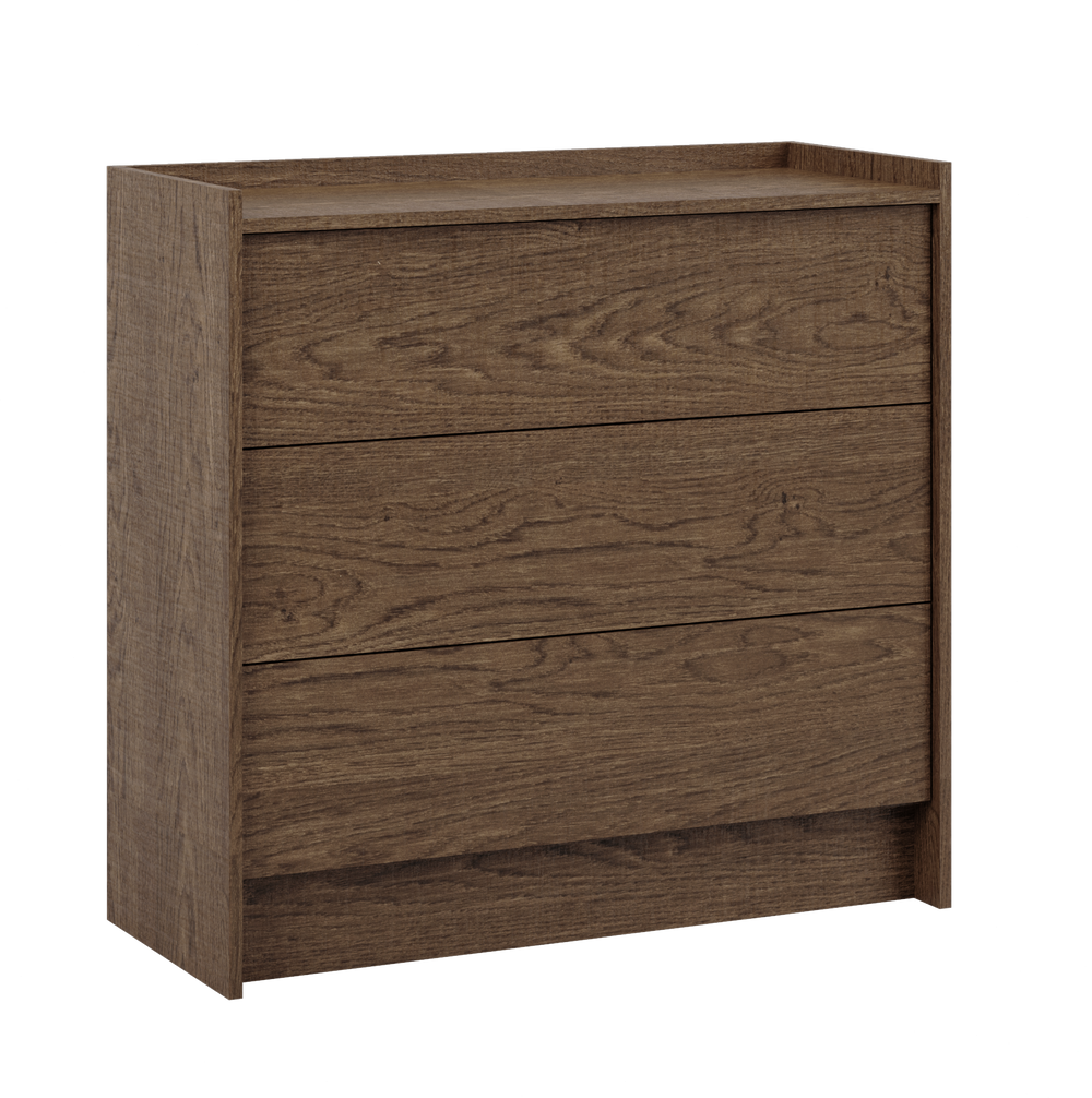 Akari Kommode Modern Elegant – Stilvolle 3-Schubladen Kommode mit Push-to-Open System in Baltic Storm Eiche