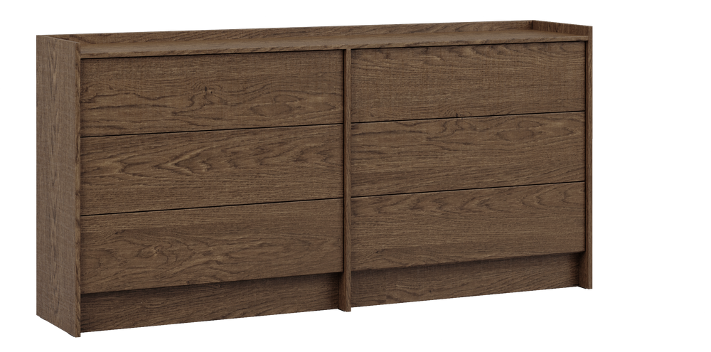Akari Kommode Modern Elegant – Stilvolle große 6-Schubladen Kommode mit Push-to-Open System in Baltic Storm Eiche