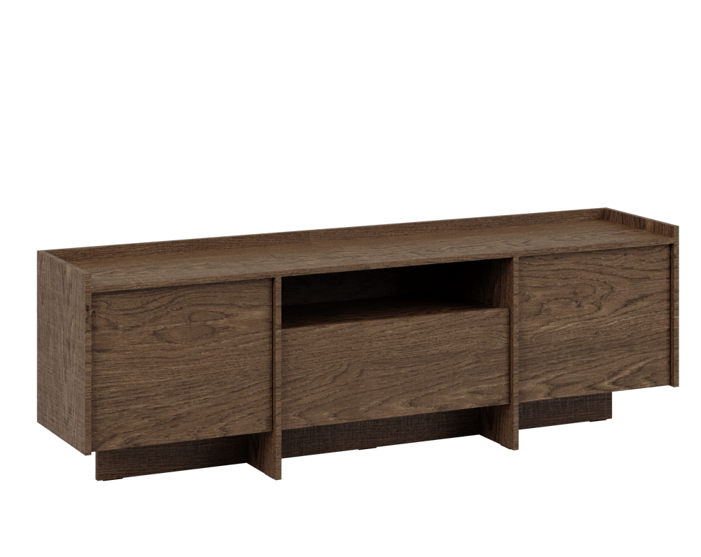 Akari Modernes TV-Lowboard 175 cm mit Push-to-Open Funktion in Baltic Storm Eiche