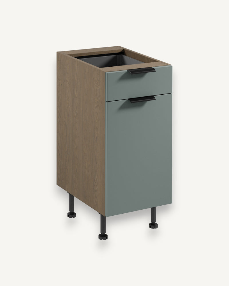 Unterschrank D40S1 P/L - Sorento Grün - Funktionale Aufbewahrung in modernem Stil.