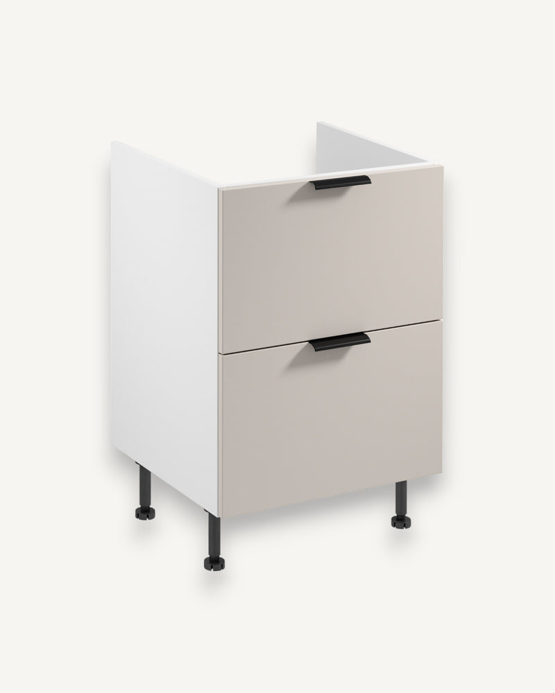 Spülenunterschrank D60IN AX – Sorento Weiß Beige – Perfekte Organisation für Ihre Utensilien.