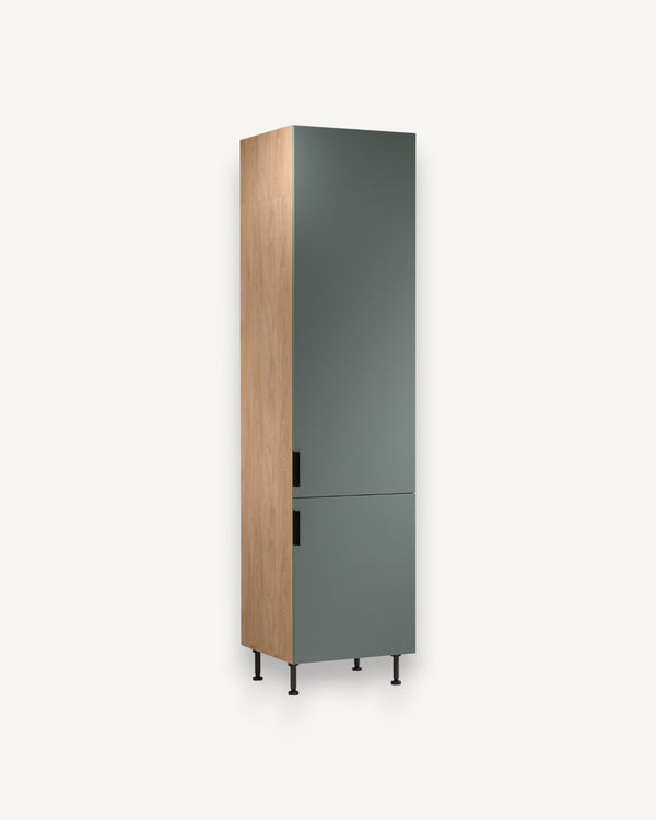 Hochschrank D60T P/L AX - Sorento Grün Sonoma Eiche - Stauraum in der Höhe optimal genutzt.