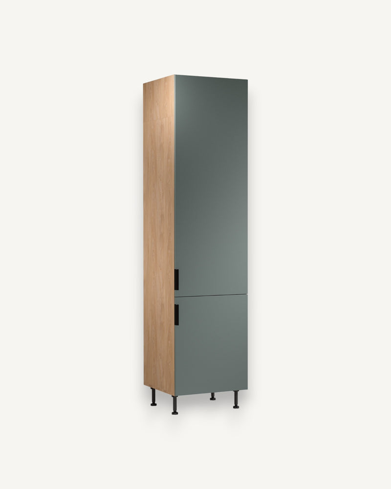 Hochschrank D60T P/L AX - Sorento Grün Sonoma Eiche - Stauraum in der Höhe optimal genutzt.