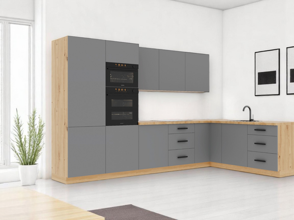 Winkelküche K100-G330 - Langen Beige - mit System – durchdacht geplant - ROYAL24_MARKT