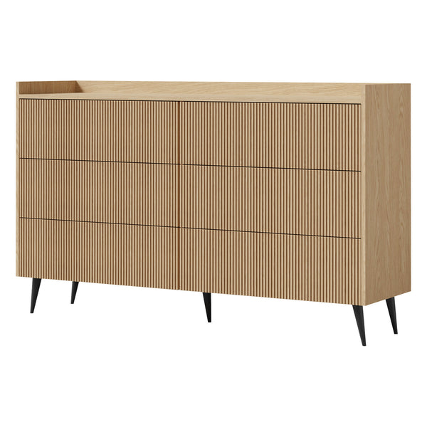 Ademo Kommode 150 cm mit 6 Schubladen – Frühlingseiche