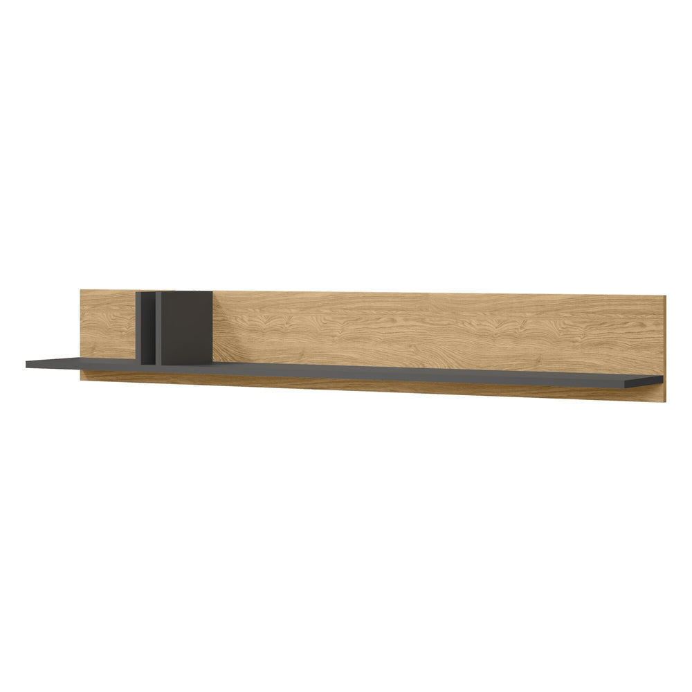 Alsy Wandregal 150 cm – Anthrazit / Eiche geölt