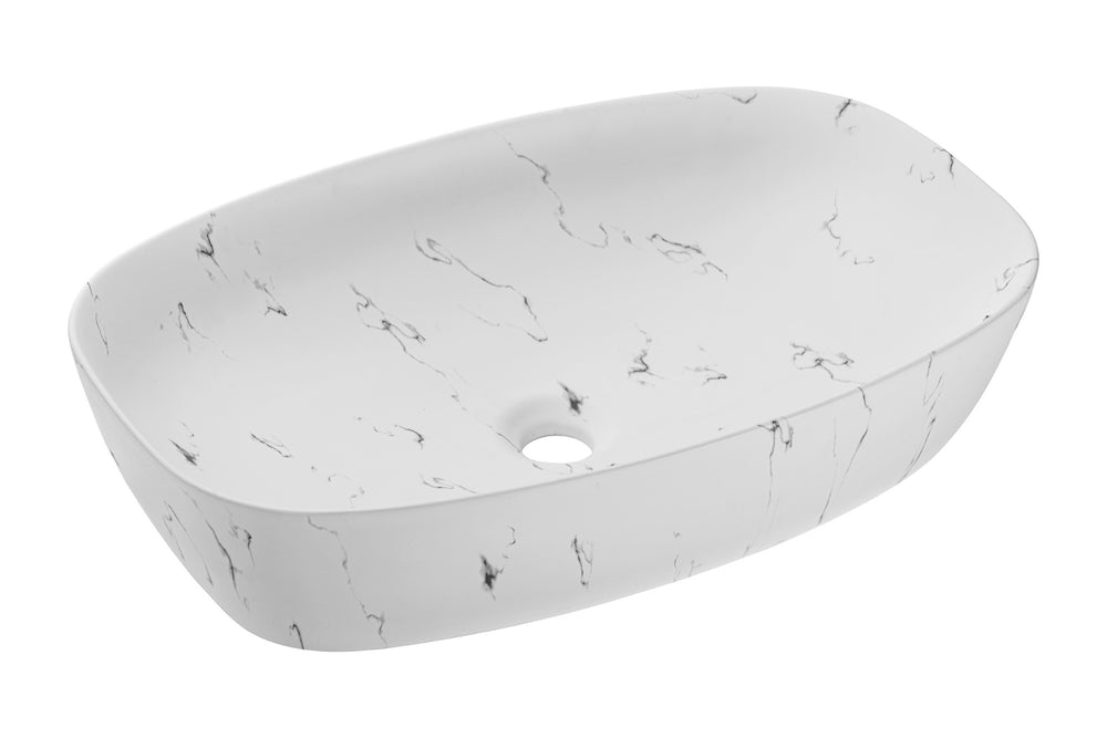 Aufsatzwaschbecken 60 × 38 cm – Weiß, matt, oval