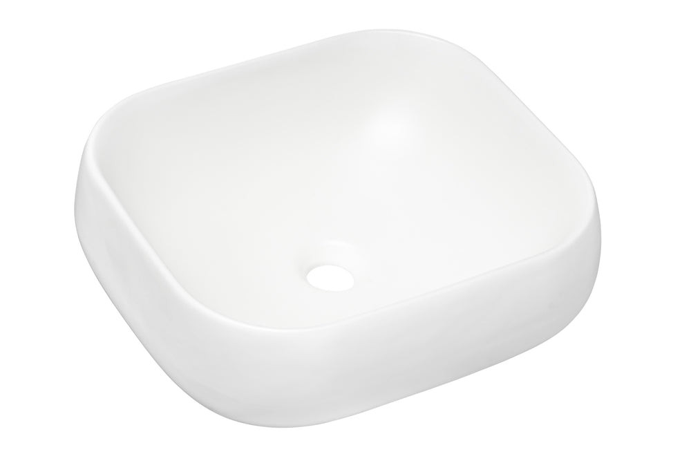 Aufsatzwaschbecken Nikea 45 × 40 cm – Weiß, matt, eckig