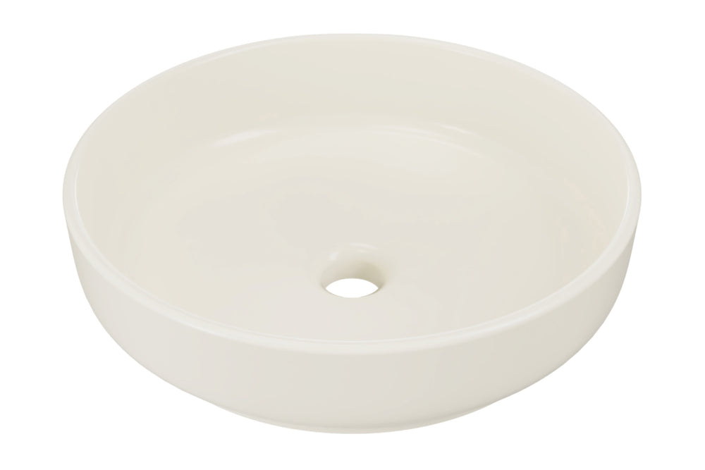 Aufsatzwaschbecken Riva I 40 × 40 cm – Elfenbein, matt, rund