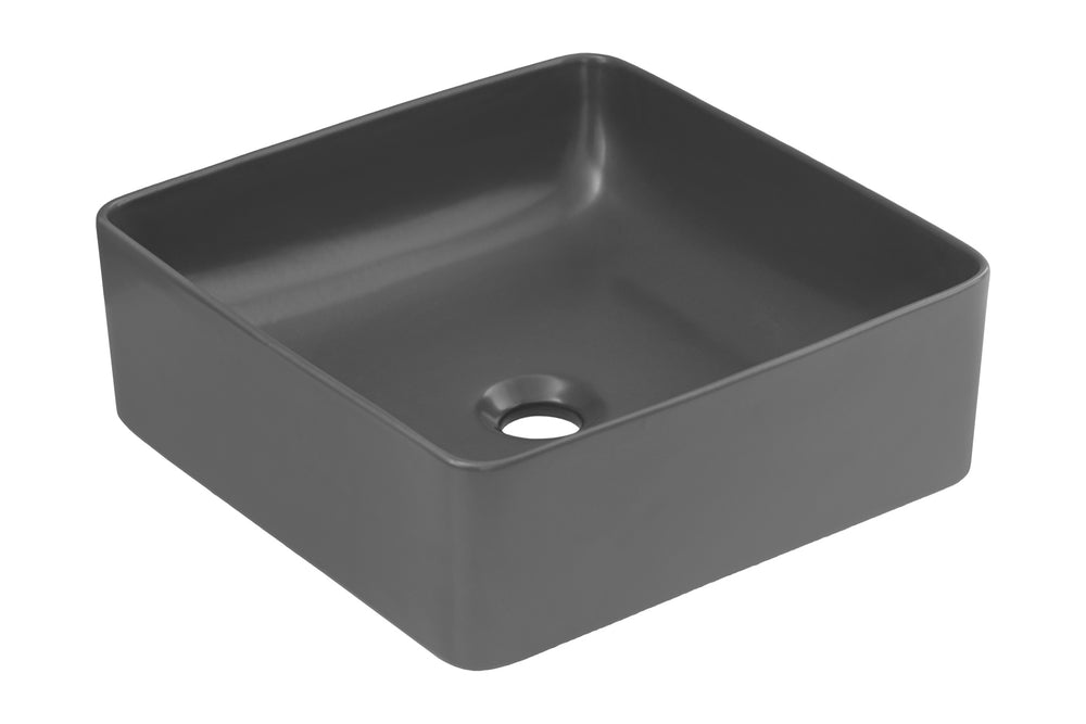 Aufsatzwaschbecken Slima 37 × 37 cm – Gray Matt, matt, quadratisch