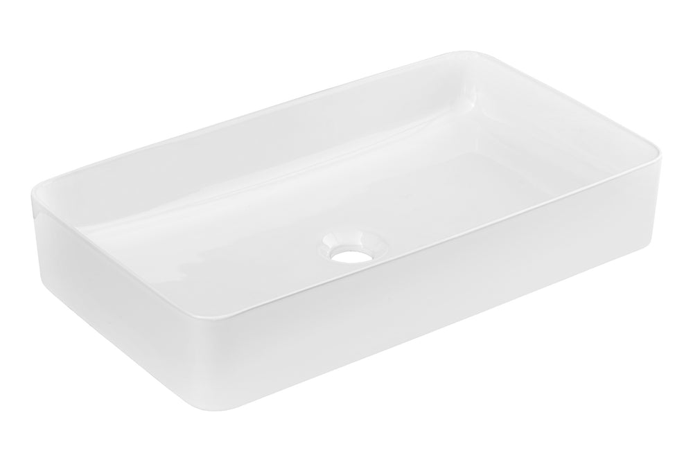Aufsatzwaschbecken Slima 61 × 34 cm – Weiß, glänzend, eckig