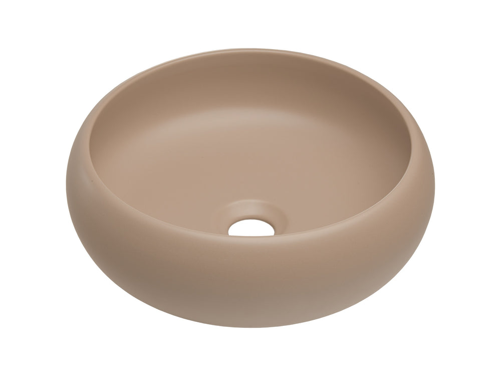 Aufsatzwaschbecken Wika 36 × 36 cm – Cappuccino Matt, matt, rund