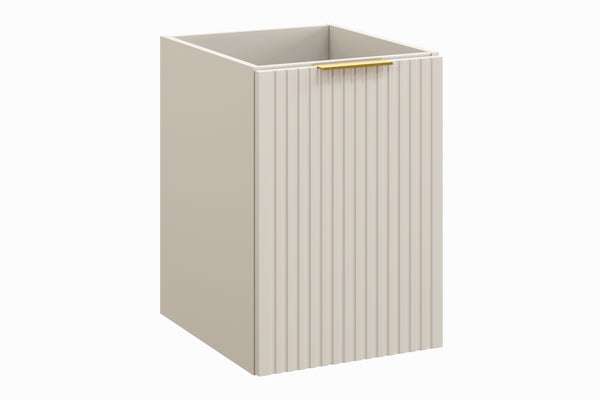 Badezimmer-Hängeschrank Ardena Kaschmir matt 40 × 57 × 46 cm mit Wäschekorb