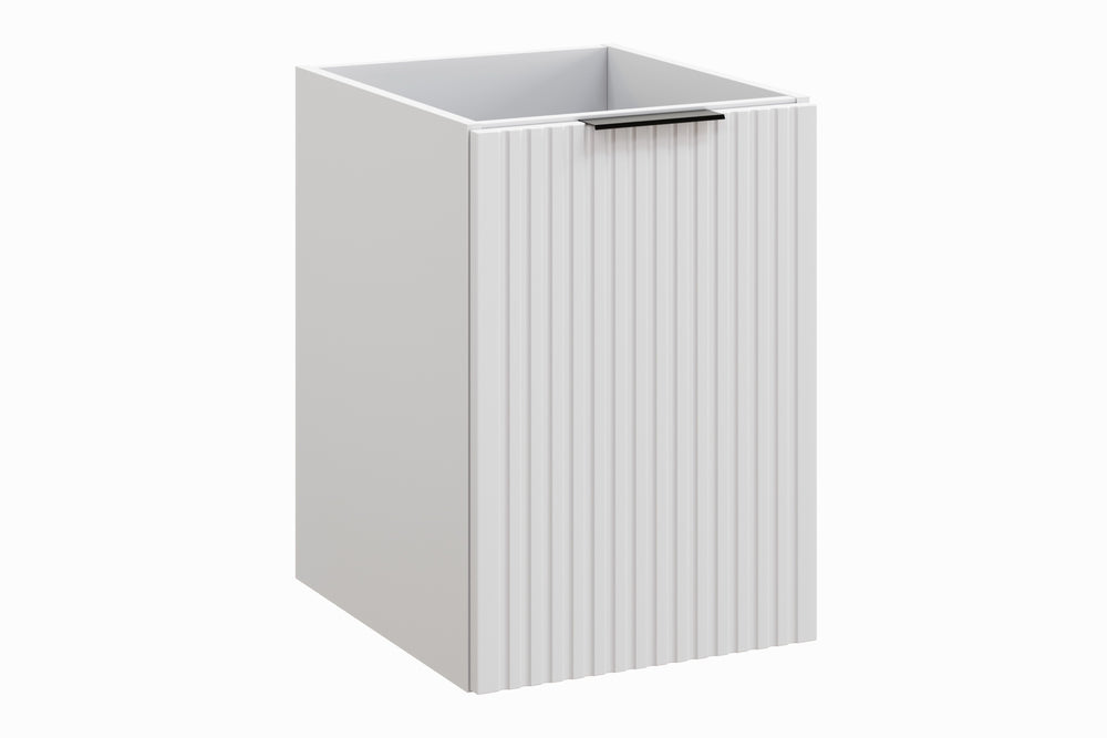 Badezimmer-Hängeschrank Ardena Weiß matt 40 × 57 × 46 cm mit Wäschekorb