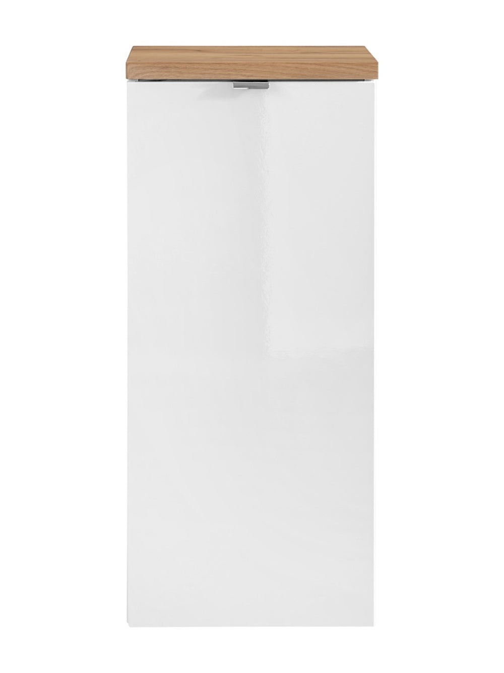 Badezimmer-Hängeschrank Caprena Weiß Hochglanz 35 × 80 × 35 cm mit 1 Tür