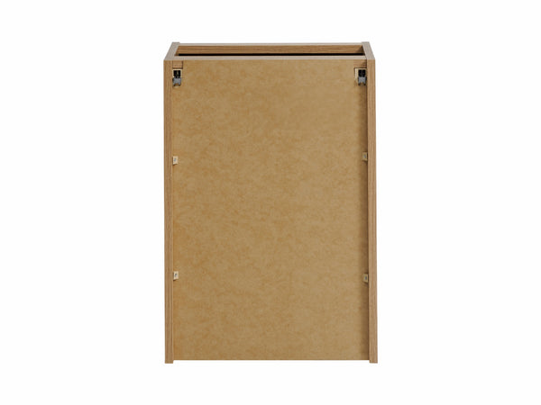 Badezimmer-Hängeschrank Novira Coast Evoke Eiche 40 × 57 × 39 cm mit Wäschekorb – Chrom glänzend