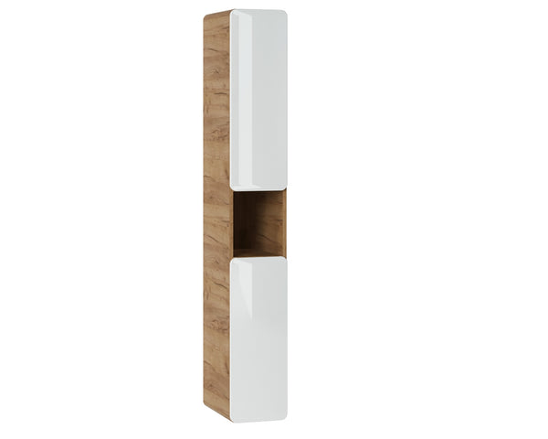 Badezimmer-Hochschrank Amaris Weiß Hochglanz 25 × 170 × 39 cm mit 2 Türen