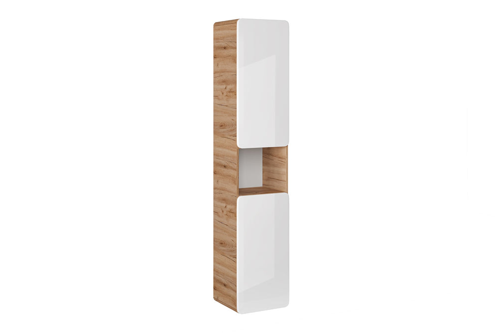 Badezimmer-Hochschrank Amaris Weiß Hochglanz 35 × 170 × 32 cm mit 2 Türen
