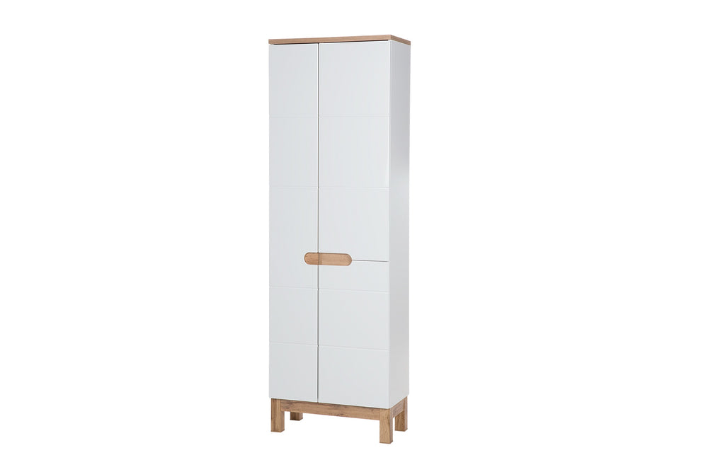 Badezimmer-Hochschrank Balvina Weiß Hochglanz 60 × 187 × 33 cm mit 3 Türen