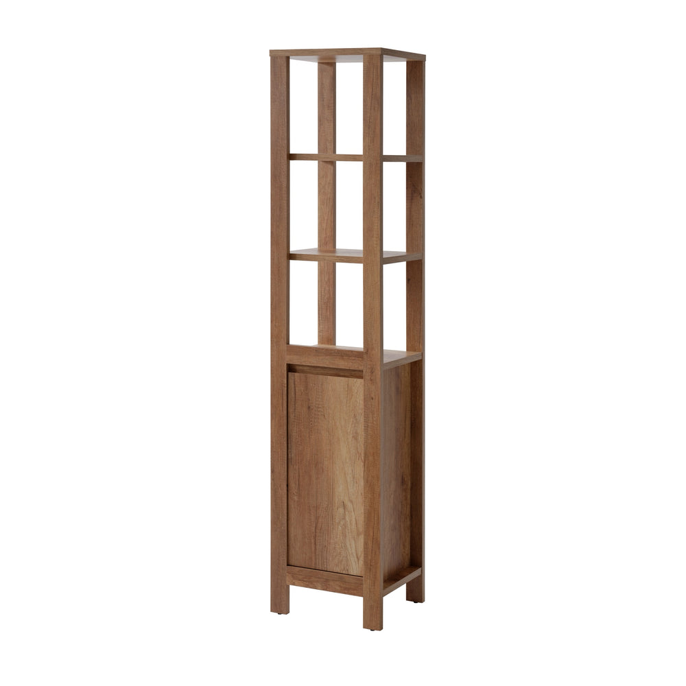 Badezimmer-Hochschrank Clarvo Roman Eiche 40 × 186 × 35 cm mit 1 Tür