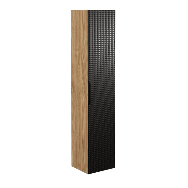 Badezimmer-Hochschrank Luxera Schwarz matt 35 × 170 × 33 cm mit 1 Tür