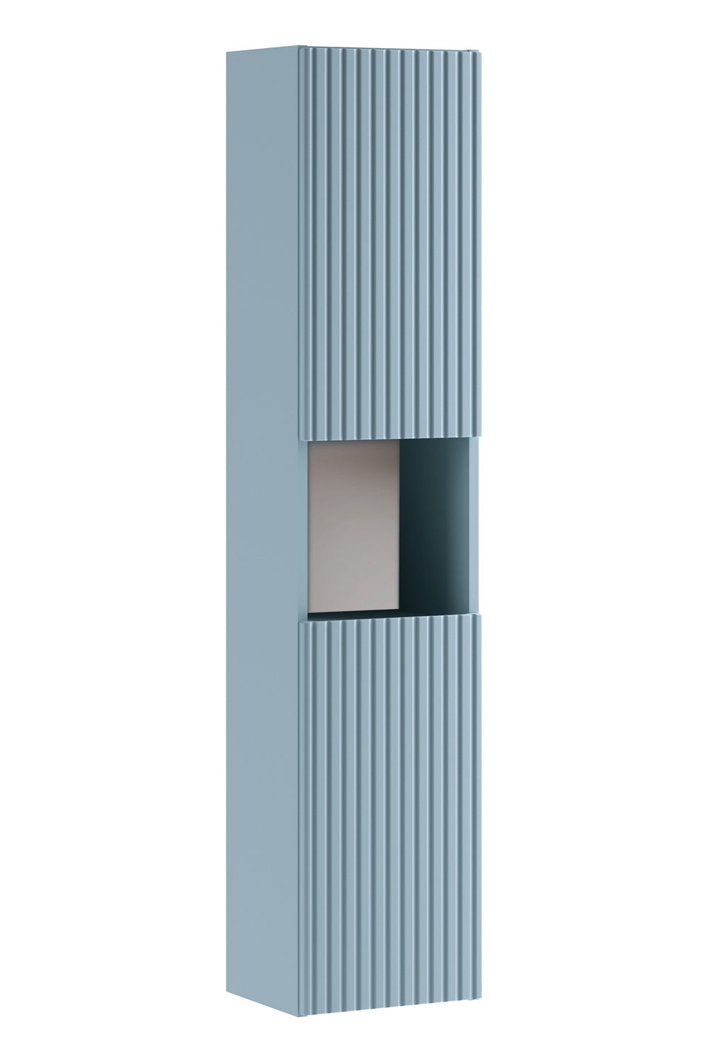 Badezimmer-Hochschrank Novira Denimblau 30 × 140 × 25 cm mit 2 Türen