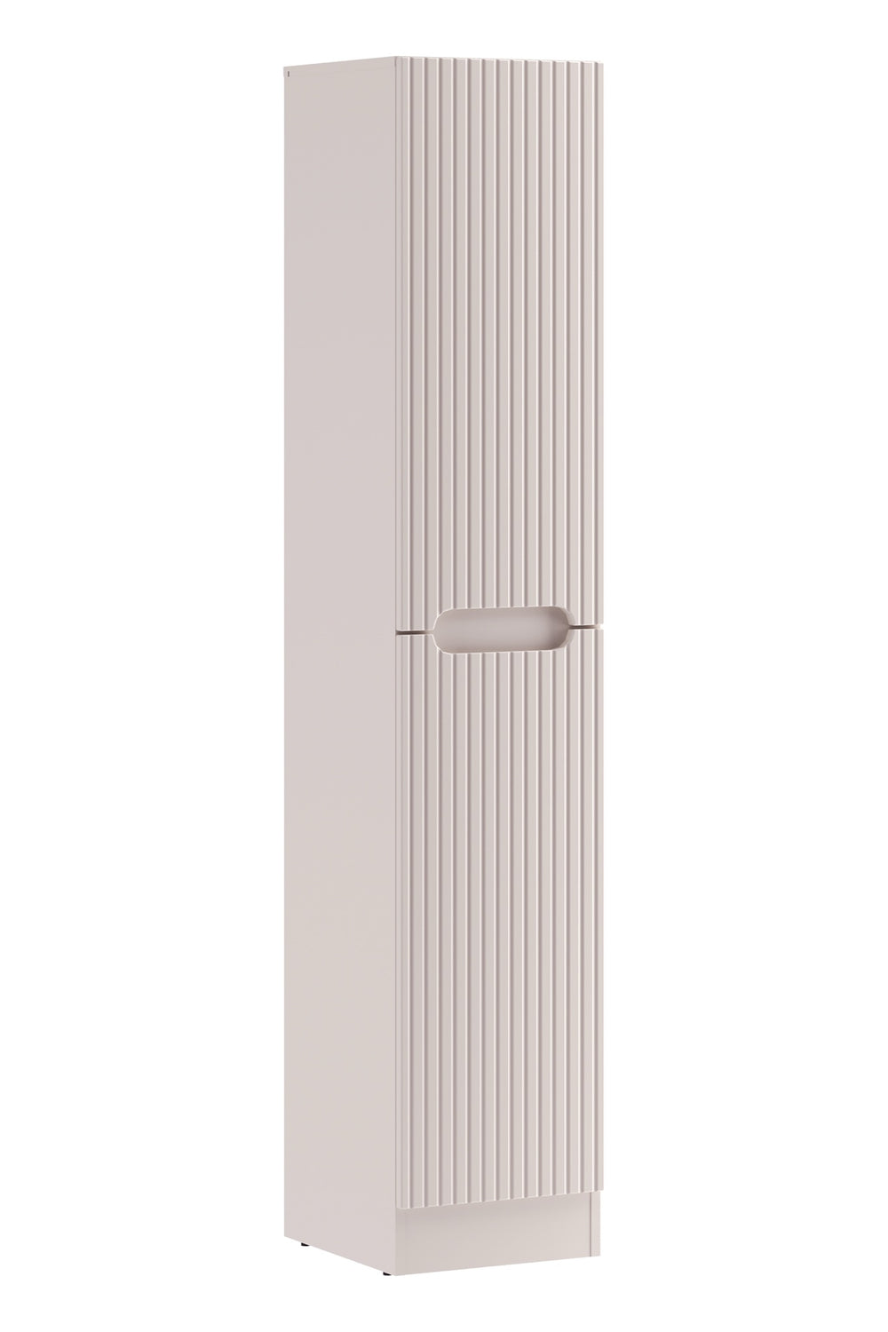 Badezimmer-Hochschrank Novira Kaschmir matt 35 × 180,5 × 39 cm mit 1 Tür, mit Wäschekorb