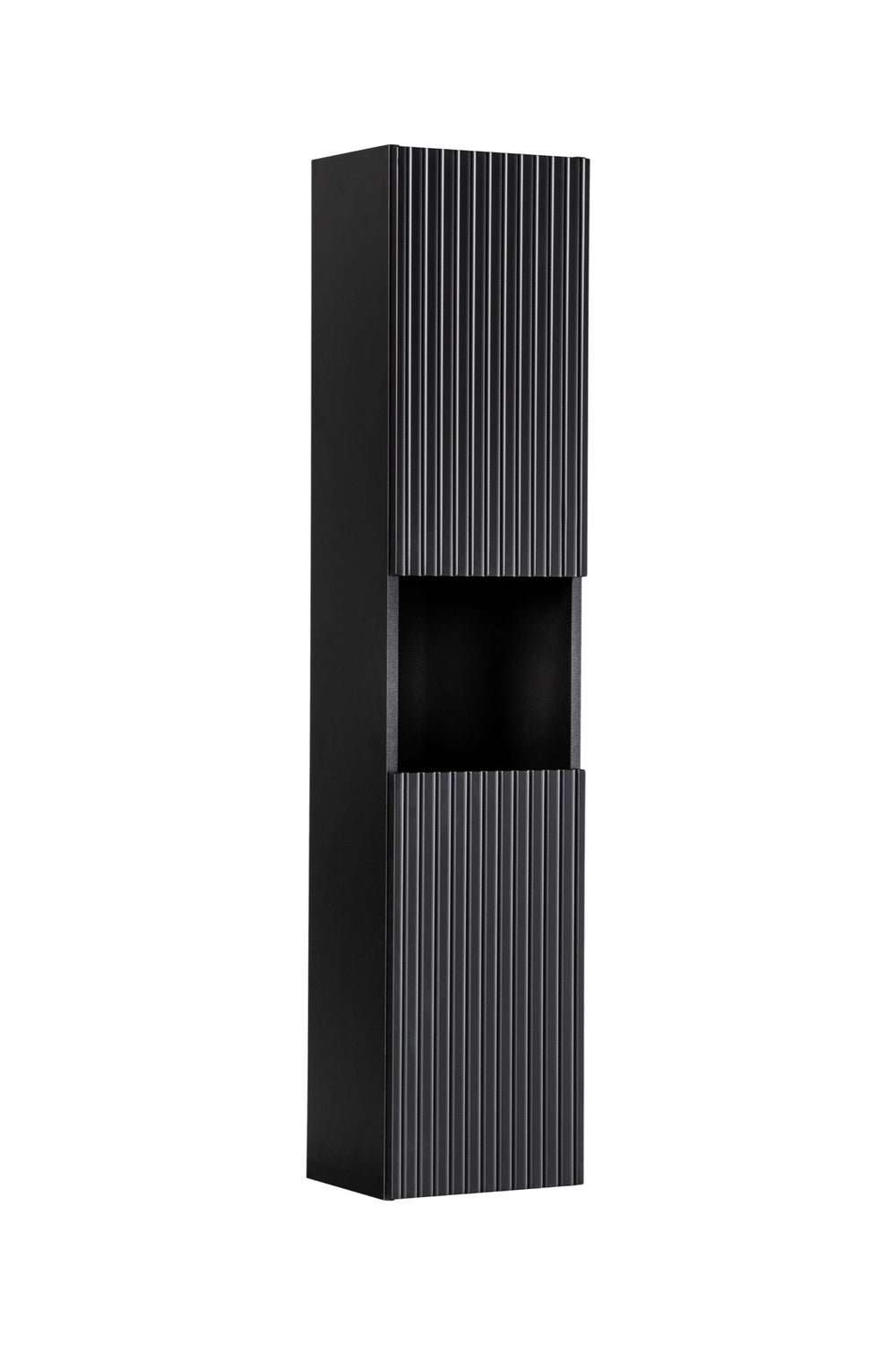 Badezimmer-Hochschrank Novira Schwarz matt 30 × 140 × 25 cm mit 2 Türen