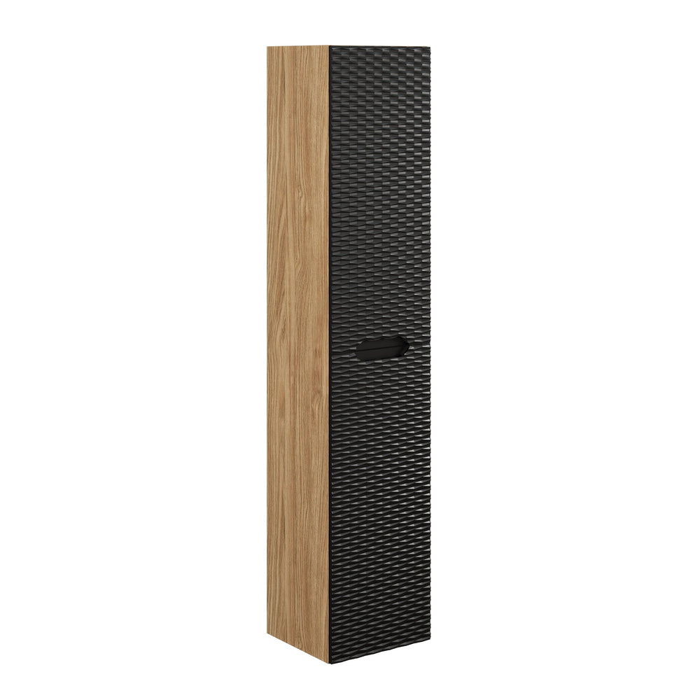 Badezimmer-Hochschrank Oceana Schwarz matt 35 × 170 × 33 cm mit 2 Türen
