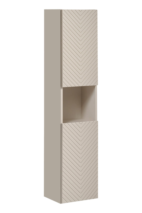 Badezimmer-Hochschrank Vivessa Kaschmir matt 30 × 140 × 25 cm mit 2 Türen