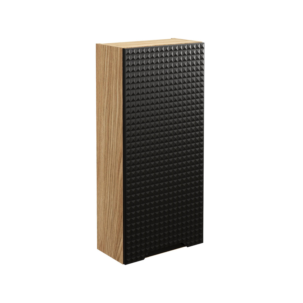 Badezimmer-Oberschrank Luxera Schwarz matt 35 × 75 × 19 cm mit 1 Tür