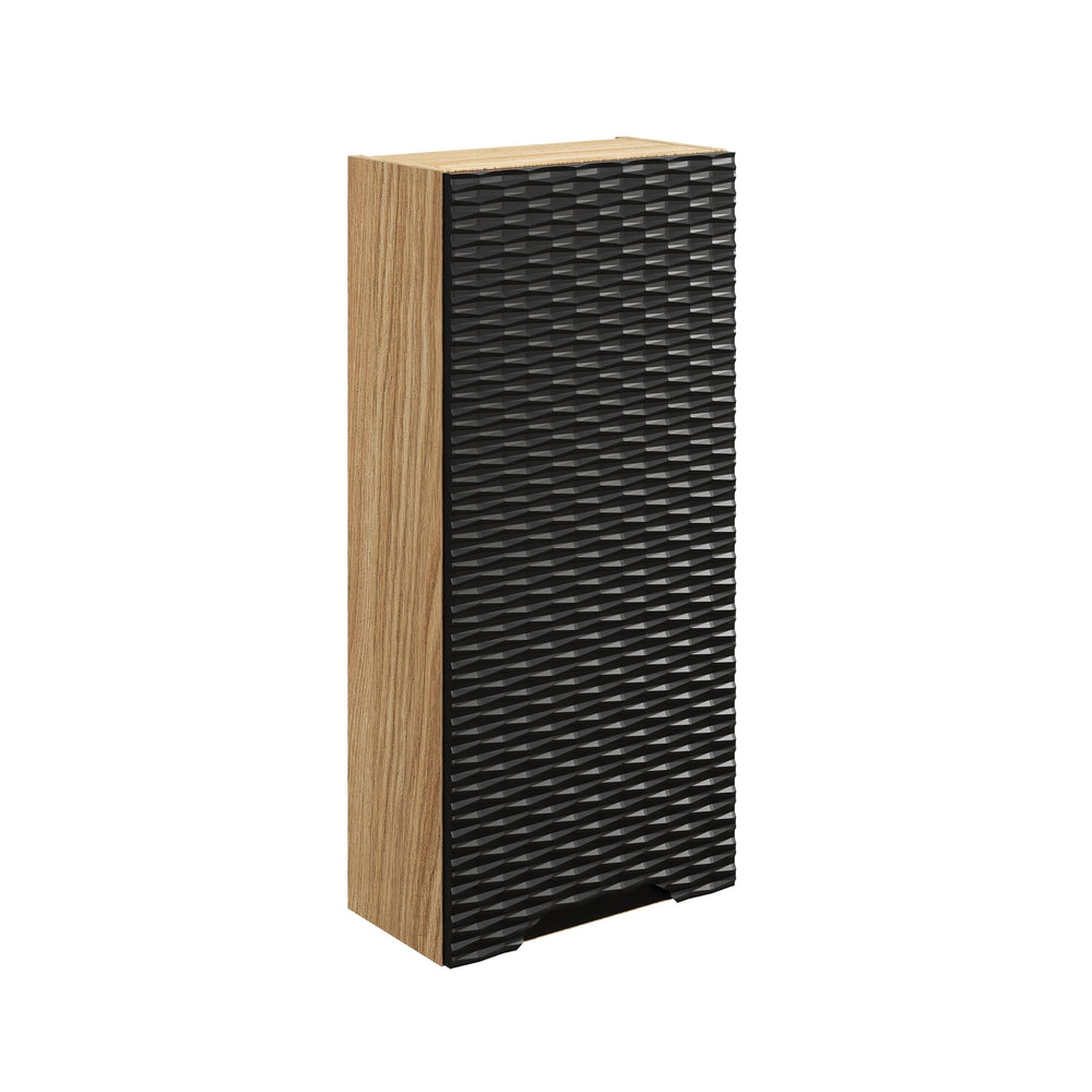 Badezimmer-Oberschrank Oceana Schwarz matt 35 × 75 × 19 cm mit 1 Tür