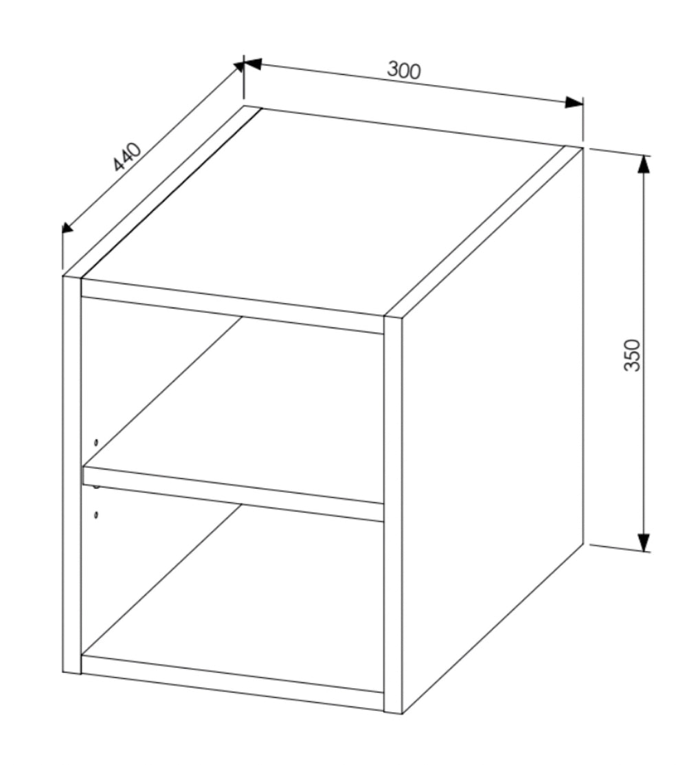 Badezimmer-Wandschrank offen Leonis Sherman Eiche 30 × 36,7 × 44 cm