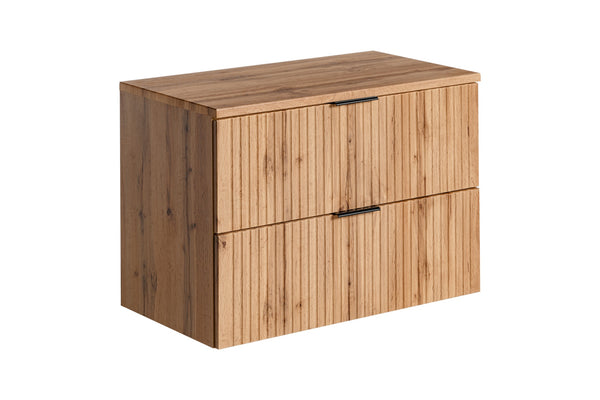 Badmöbel-Set Ardena Eiche 80 cm – Waschbeckenunterschrank + Waschtischplatte