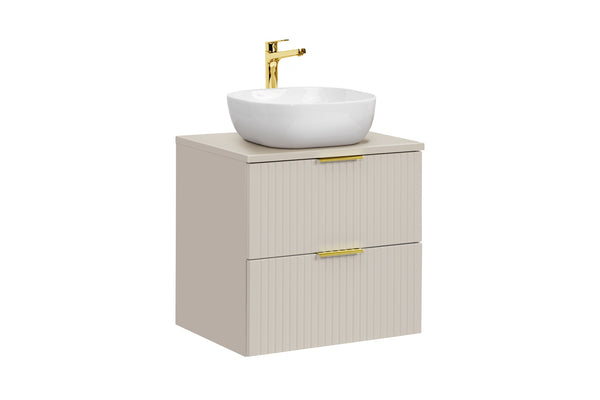 Badmöbel-Set Ardena Kaschmir 60 cm – Waschbecken + Waschbeckenunterschrank + Waschtischplatte