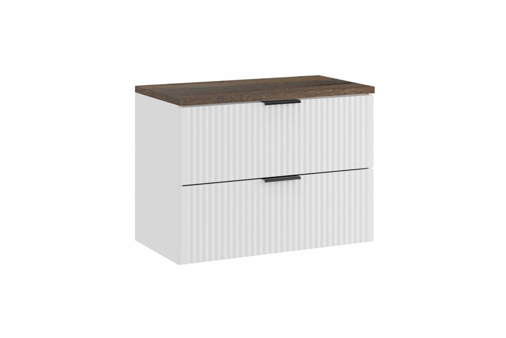 Badmöbel-Set Ardena Weiß 80 cm – Waschbeckenunterschrank + Waschtischplatte