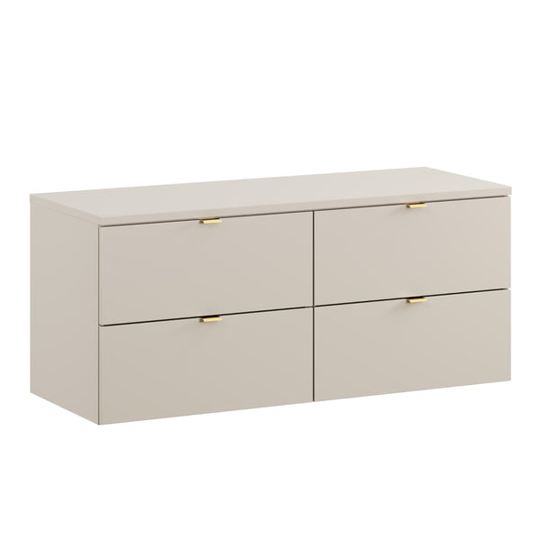 Badmöbel-Set Dalvira Kaschmir 120 cm – Waschtischplatte + 2 × Waschbeckenunterschrank