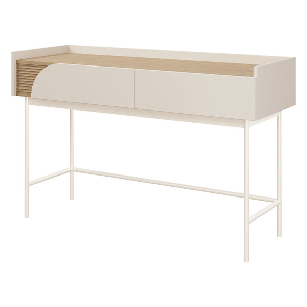 Carmen Konsolentisch 122 cm mit 2 Schubladen – Macadamia / Frühlingseiche