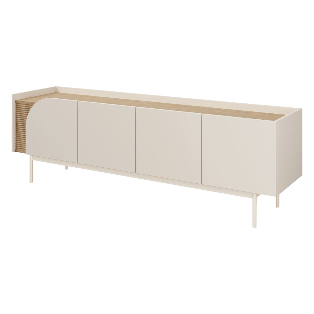 Carmen TV-Lowboard 172 cm mit 4 Türen – Macadamia / Frühlingseiche