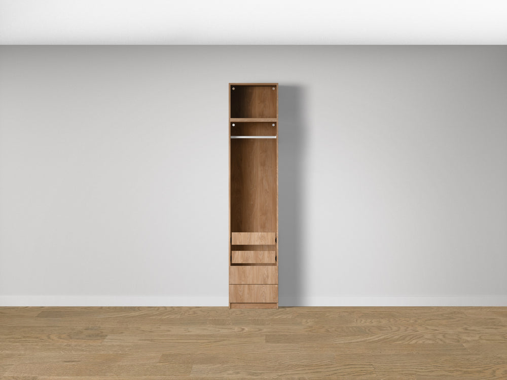 Combo Kleiderschrank-Set 06 – Korpus S1D mit Kleiderstange und 4 Schubladen