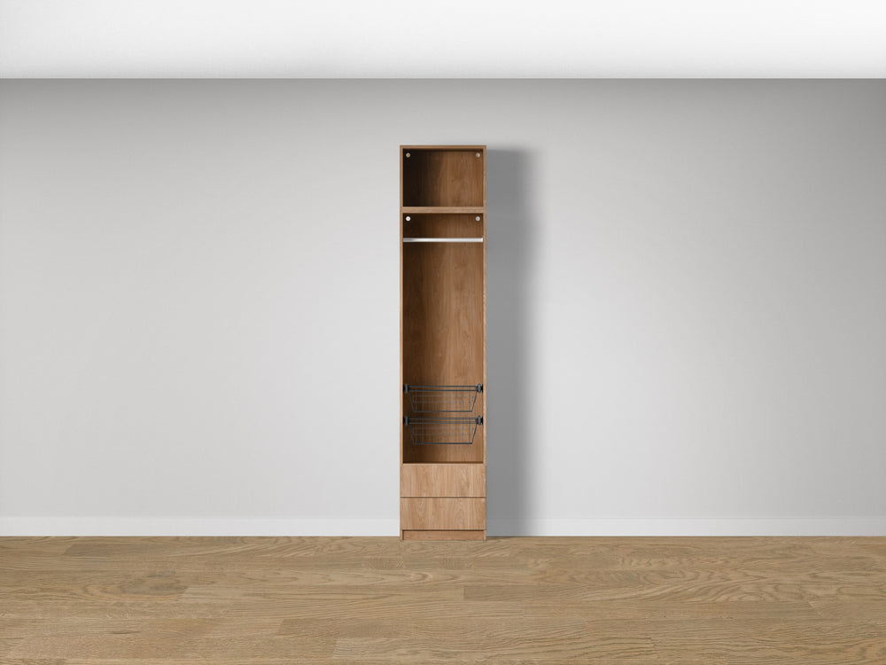 Combo Kleiderschrank-Set 09 – Korpus S1D mit Kleiderstange, 2 Schubladen und 2 Drahtkörben