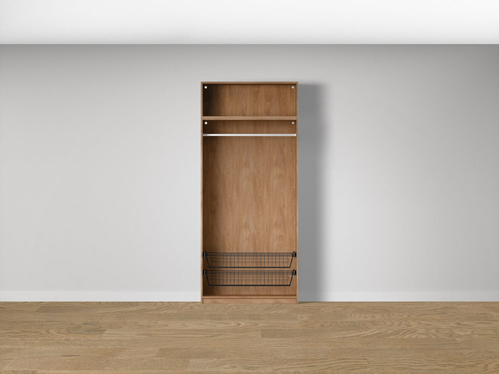Combo Kleiderschrank-Set 12 – Korpus S2D mit Kleiderstange und 2 Drahtkörben