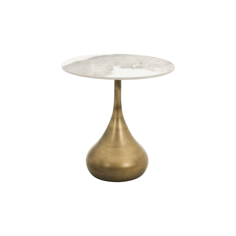 Couchtisch Hillora Golden legs, White worktop 50 cm