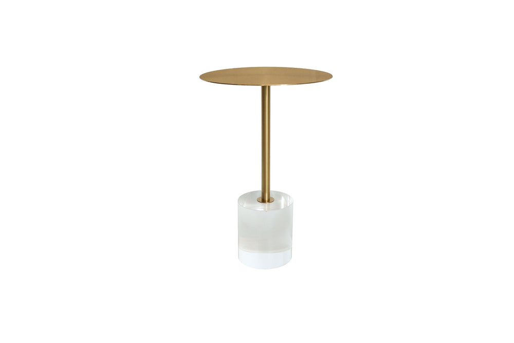 Couchtisch Hillora Transparent base, Gold leg and tabletop 35 cm
