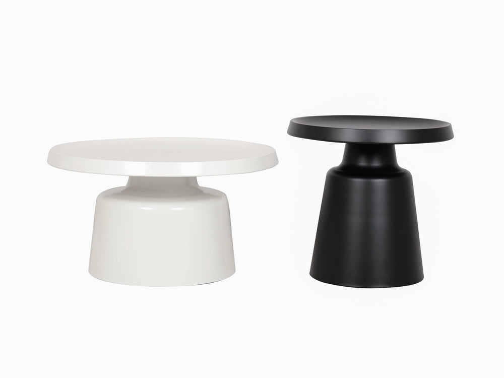 Couchtisch-Set Hillora Schwarz matt, Weiß matt