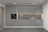 Küchenzeile Velmora Grau KÜ-AS-003 – 400 cm – Moderne Küchenblock ohne Arbeitsplatte